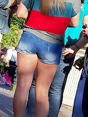 Exciting view on the booty shorts
