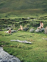 Young nudists playing around on cam