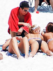 Real girls in bikinis on the beach