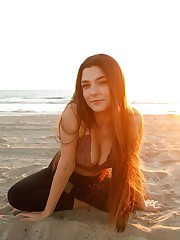 Yeah it is brisk, but you are gonna warm up. I promise. These winter chills in LA are nothing compared to other places. Do some cartwheels. Try some headstands. We just gotta get your heartrate up. You don't need that jacket. You're the descendent of savages, Melba. Don't forget that. Savages. I think I can see the stars in your yoga pants. Damn, this adrenaline is lovely.