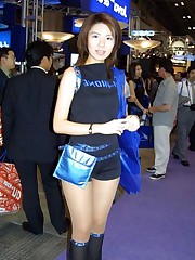 Hot looking Asians wear the sexiest shorts upskirt pussy