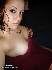 Girlies quickly flash incredible big boobs upskirt photo