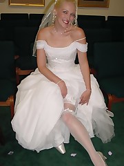 Galery of Teen Bride Spreading upskirt picture