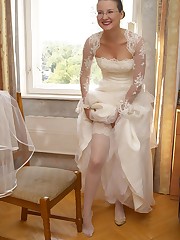 Gall of Sweet And Inocent Bride Gets Nasty upskirt pic