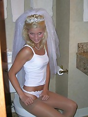 Gall of Sweet And Inocent Bride Gets Nasty upskirt picture