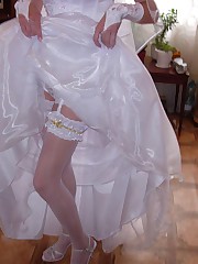 Gallery of Sexy Bride In White Nylon Stockings teen upskirt