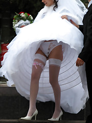 Images of Sexy Bride Exposed upskirt no panties
