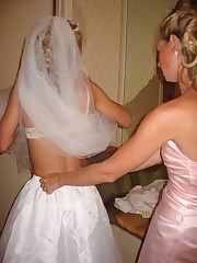 Pics of Lovely Bride In White With Stockings Over Pantyhose teen upskirt
