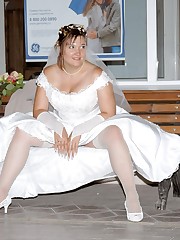 Pics of Bride In Stockings Cheat upskirt photo