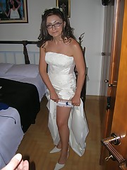 Pictures of Sexy Bride In White Nylon Stockings celebrity upskirt
