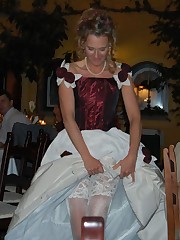 Pics of Bride Dressed In Wedding Dress upskirt no panties