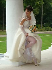 Shots of Bride In Stockings Cheat upskirt photo