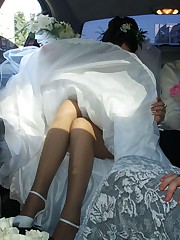 A bride in lingerie upskirt picture