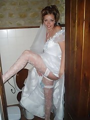 Photos of Slutty Bride upskirt no panties