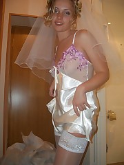 Pictures of Bride In White Stockings up skirt pic