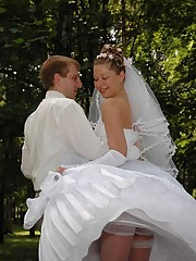 Pics of Bride In White Stockings upskirt shot