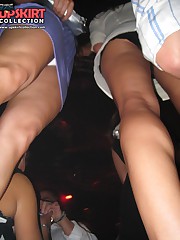 Up skirt in the club. Babes dance and flash upskirt pantyhose