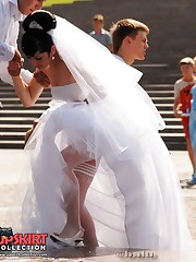 Hot bride flashed white panty up skirt teen upskirt