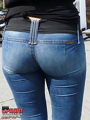 Women in tight jeans nasty tease upskirt pantyhose