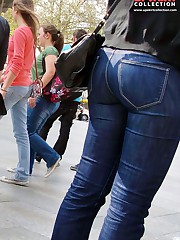 Real girl in jeans is staying on cam upskirt picture
