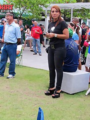 Messy jeans pics made in the crowd candid upskirt