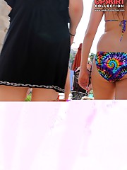 Girls in bikinis have awesome butts up skirt pic