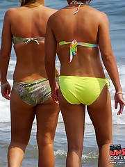 Nice butted girls in colorful bikinis teen upskirt