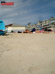 Beach filled with crowd in bikinis upskirt photo