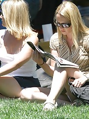 Sitting upskirt, or how to flash panties in public