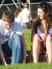Crazy chicks peeked up skirts. Erotic teen upskirts