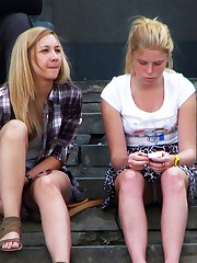 Amateurs provide with city upskirt