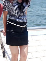 Nice view of the up skirt hot nubs