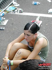 Public down blouse looking so sexy