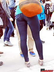 Impressive view of amateur ass jeans