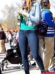 Real babes in the skin tight jeans