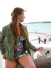 Amazing outdoor upskirt
