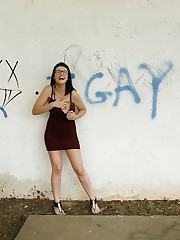 Back in your life with more Zishy adventures in Pittsburgh, PA, accompanied by Michele James. You are correct if you guessed that these were not taken during the frigid winter months. Michele got away with wearing next to nothing. Beautiful as Michele is, I had to fight the urge to strangle her on one occasion. Upon returning to the car, she realized that her keys had been misplaced. I had Michele wait in the parking lot while I ran back quickly and retraced our steps. I found them at the exact spot seen in image 12. One tends to run a bit faster when anticipating a woman posing nude for you back at home. Good luck at the Super Bowl, Steelers!